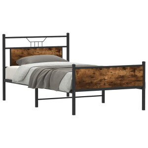 vidaXL Bedframe zonder matras hout gerookt eikenkleurig 100x190 cm