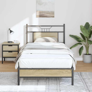 vidaXL Bedframe zonder matras hout sonoma eikenkleurig 90x200 cm