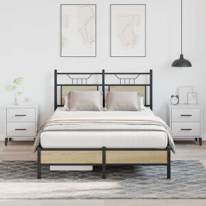 vidaXL Bedframe zonder matras hout sonoma eikenkleurig 120x200 cm