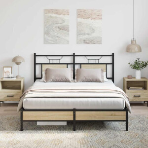 vidaXL Bedframe zonder matras hout sonoma eikenkleurig 140x200 cm