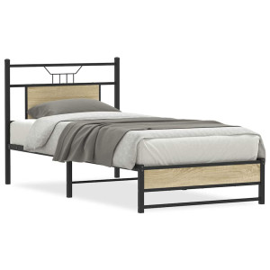 vidaXL Bedframe zonder matras hout sonoma eikenkleurig 90x200 cm