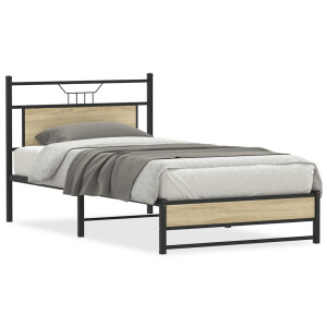 vidaXL Bedframe zonder matras hout sonoma eikenkleurig 100x190 cm