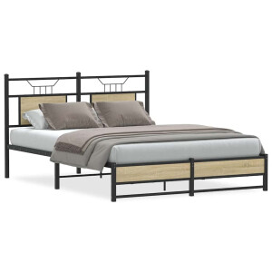 vidaXL Bedframe zonder matras hout sonoma eikenkleurig 140x200 cm