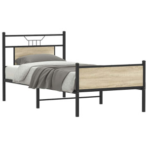 vidaXL Bedframe zonder matras hout sonoma eikenkleurig 90x200 cm