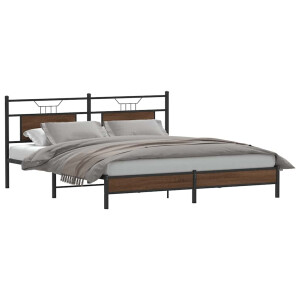 vidaXL Bedframe zonder matras bewerkt hout bruin eikenkleur 160x200 cm