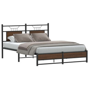 vidaXL Bedframe zonder matras bewerkt hout bruin eikenkleur 140x190 cm