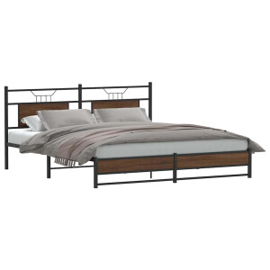vidaXL Bedframe zonder matras bewerkt hout bruin eikenkleur 160x200 cm