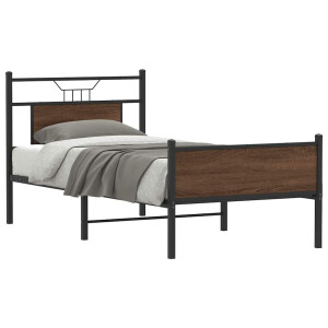 vidaXL Bedframe zonder matras bewerkt hout bruin eikenkleur 80x200 cm