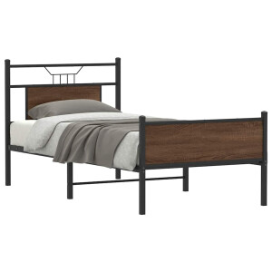 vidaXL Bedframe zonder matras bewerkt hout bruin eikenkleur 80x200 cm