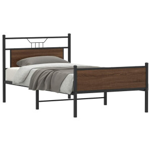 vidaXL Bedframe zonder matras bewerkt hout bruin eikenkleur 100x190 cm