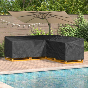 vidaXL Hoes voor tuinmeubelen Zwart 220 x 220 x 80 cm 420D Oxford Stof