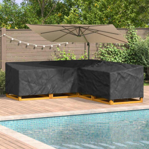 vidaXL Hoes voor tuinmeubelen Zwart 255 x 255 x 80 cm 420D Oxford Stof