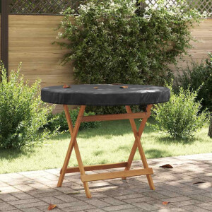 vidaXL Buiten Tafel Hoes Zwart 112 x 112 x 10 cm 420D stof