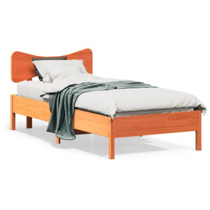 vidaXL Bedframe zonder matras massief grenenhout wasbruin 100x200 cm