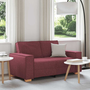 vidaXL 2-zitsbank Wijnrood 120 cm Stof