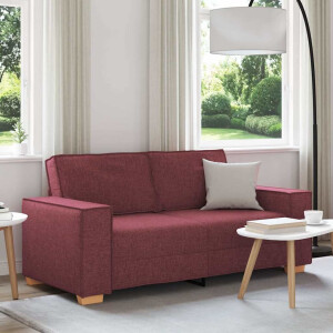 vidaXL 2-zitsbank Wijnrood 140 cm Stof