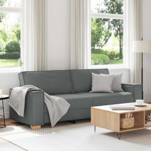 vidaXL 3-zitsbank Donkergrijs 180 cm Stof