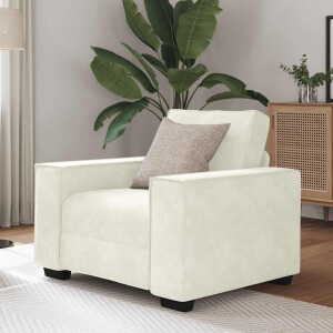 vidaXL Fauteuil Crème 60 cm Fluweel