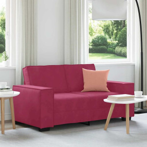 vidaXL Tweezitsbank 120 cm fluweel wijnrood