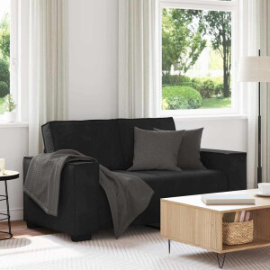vidaXL Tweezitsbank 120 cm fluweel zwart