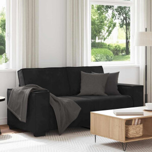 vidaXL Tweezitsbank 140 cm fluweel zwart