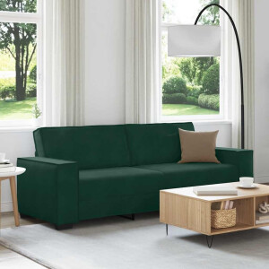 vidaXL Driezitsbank 220x78x84 cm fluweel donkergroen