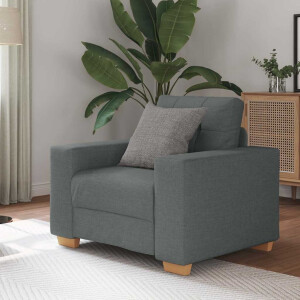 vidaXL Fauteuil 60 cm stof donkergrijs