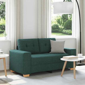 vidaXL Loveseat Sofa Donkergroen 120 cm Stof