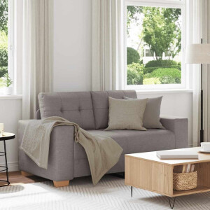 vidaXL Loveseat Bank Taupe 120 cm Stof