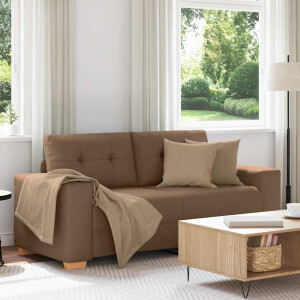 vidaXL Loveseat Bank Bruin 140 cm Stof