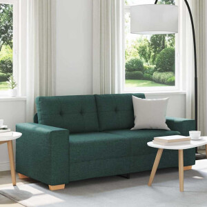vidaXL Loveseat Bank Donkergroen 140 cm Stof