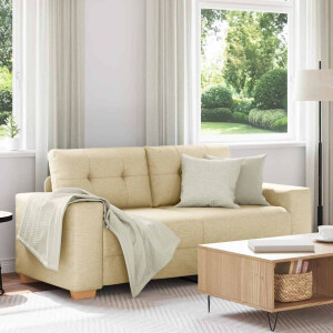 vidaXL Loveseat Bank Crème 140 cm Stof