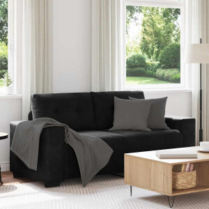 vidaXL Loveseat bank 180x77x82 cm fluweel zwart