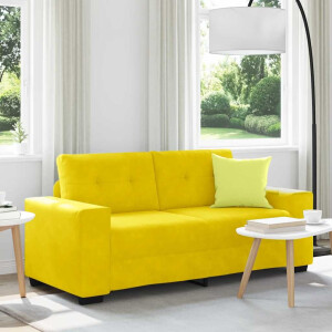 vidaXL Loveseat Sofa Geel 140 cm Fluweel