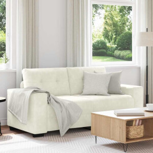 vidaXL Loveseat Sofa Crème 140 cm Fluweel