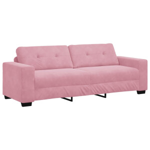 vidaXL 3-Zits Bank Roze 220 cm Fluweel