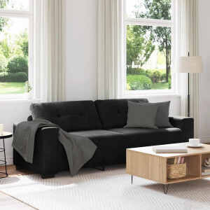 vidaXL 3-zitsbank zwart 180 cm fluweel
