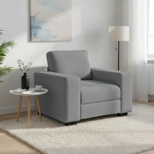 vidaXL Fauteuil 60 cm stof lichtgrijs