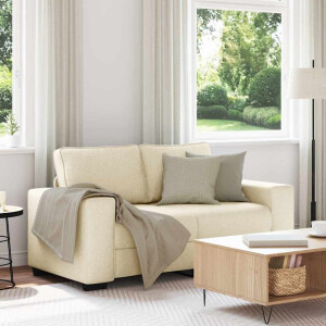 vidaXL 2-zitsbank crème 160x77x82 cm stof