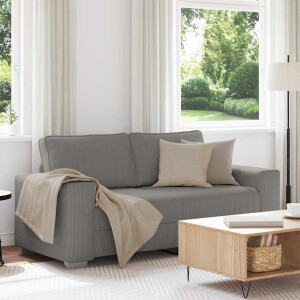 vidaXL Loveseat Sofa Lichtgrijs 140 cm Corduroy Stof
