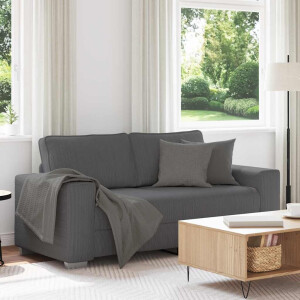 vidaXL Loveseat bank 140 cm corduroy stof donkergrijs