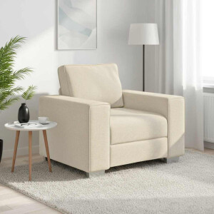 vidaXL Sofa Stoel Beige 100 cm Linnen-mix stof