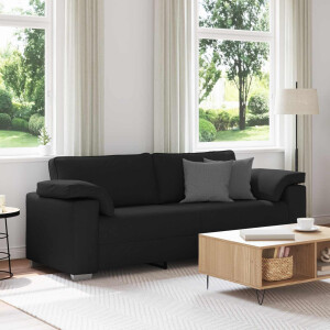 vidaXL 3-Zits Bank Zwart 220 cm Stof