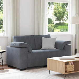 vidaXL Loveseat bank 160x77x82 cm fluweel donkergrijs