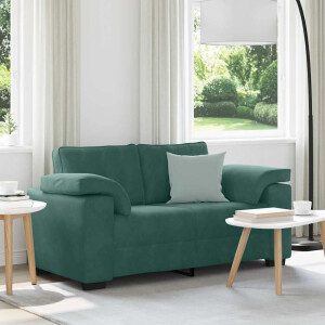 vidaXL Loveseat Sofa Donkergroen 120 cm Fluweel