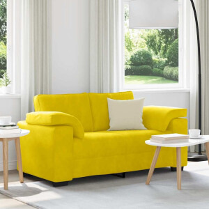 vidaXL Loveseat Sofa Geel 120 cm Fluweel