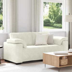 vidaXL Loveseat Sofa Crème 140 cm Fluweel