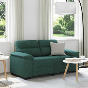 vidaXL 2-zitsbank donkergroen 120 cm stof