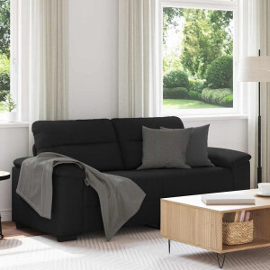 vidaXL 2-zitsbank 140 cm stof zwart