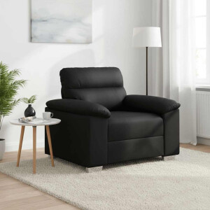 vidaXL Fauteuil 60 cm kunstleer zwart